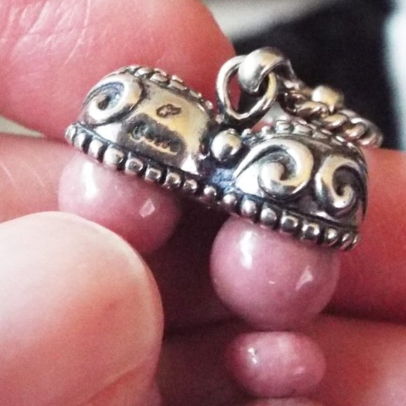 CAROLYN POLLACK PINKY PEACH RHODONITE STONE STERLING SILVER FABULOUS BRACELET 74 - Picture 4 of 5